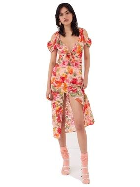 For Love & Lemons Beth Midi Dress Small